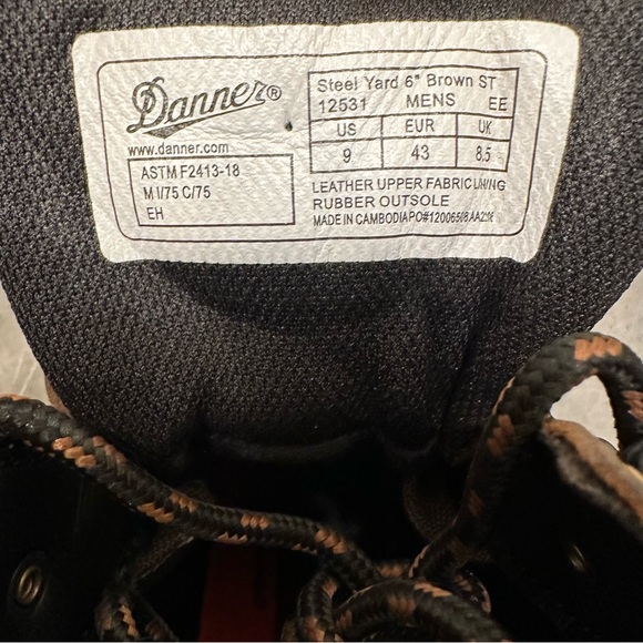 Danner steel toe yard boot work brown leather lace up waterproof slip resistant - Picture 12 of 13